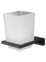 Стакан для зубных щеток с держателем WONZON & WOGHAND ECLIPSE, Черный (WW-9121-BL) - Gidratop.ru изображение