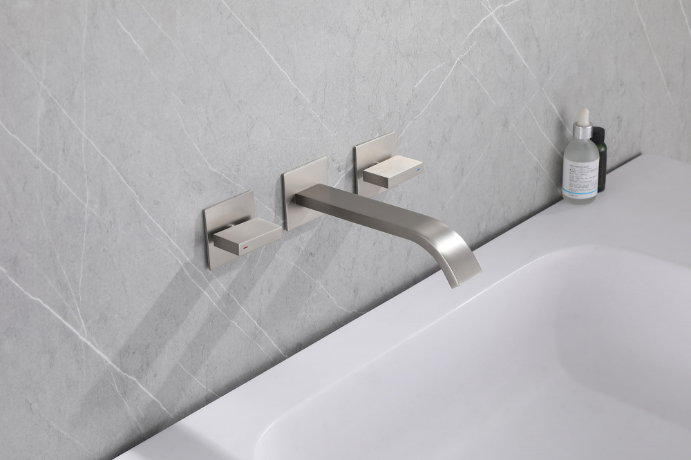 Смеситель ABBER Wasserfall AF8612SP для раковины скрытого монтажа, сатин - Gidratop.ru изображение