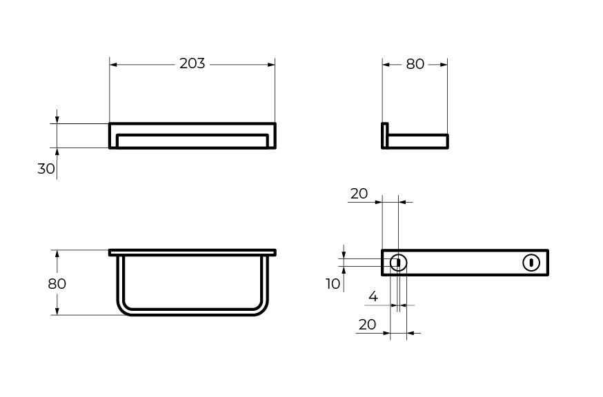 MAXIMA CZR-F-8915A Полотенцедержатель, 204х88 - Gidratop.ru изображение