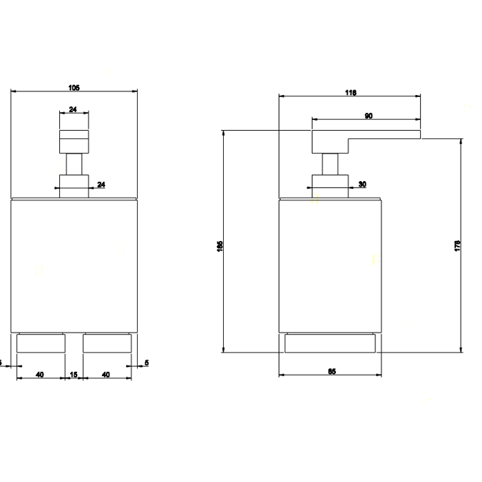 Gessi Rettangolo дозатор для жидкого мыла настольный, цвет: хром/черный - Gidratop.ru изображение