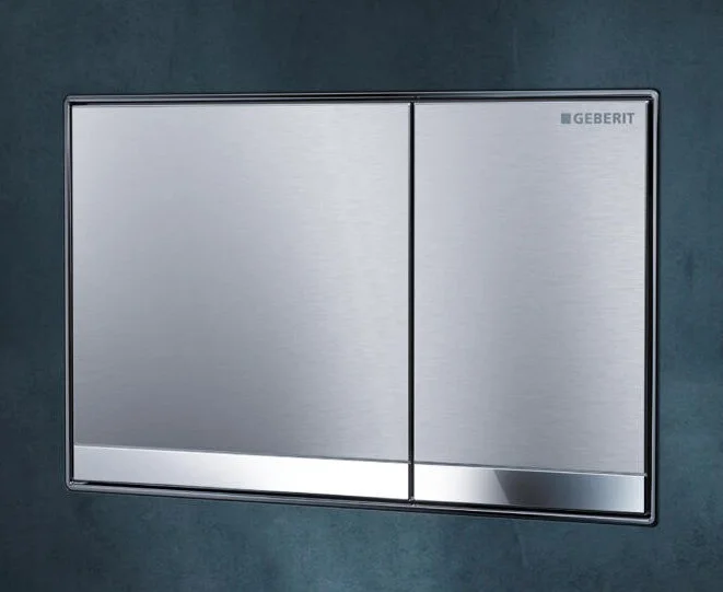 Клавиша Geberit Sigma Type 60 115.640.SJ.1, двойной смыв, цинковое литье, стекло черное - Gidratop.ru изображение