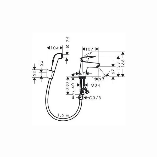 Смеситель Hansgrohe Logis 71290000 с гигиеническим душем - Gidratop.ru изображение