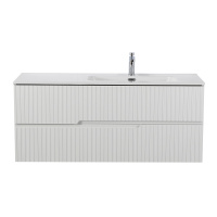 DUET-N База под раковину подвесная с двумя выкатными ящиками, правосторонняя, Bianco Lucido, 1200x457x500, DUET-N-1200-2C-SO-BL-R - Gidratop.ru изображение