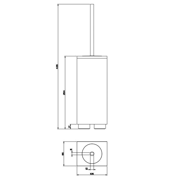Gessi Rettangolo ершик для унитаза напольный, цвет: хром/черный - Gidratop.ru изображение