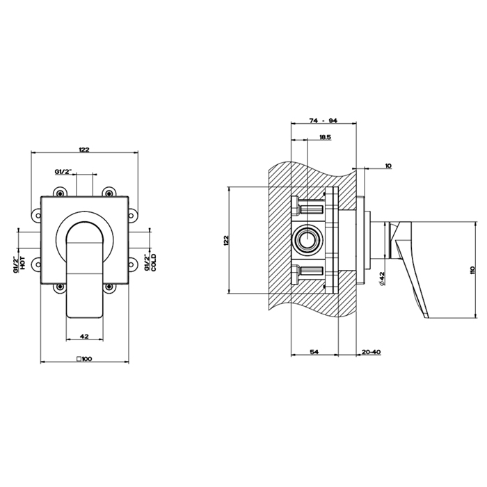 GESSI Rilievo встраиваемый смеситель для душа на 1 источник (внешние части), цвет: хром - Gidratop.ru изображение
