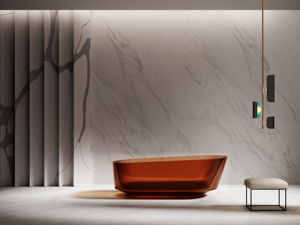 Прозрачная ванна ABBER Kristall AT9706Opal коричневая - Gidratop.ru изображение