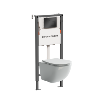 Комплект Подвесной унитаз FORMA Rimless + Система инсталляции Balance кнопка Square, черный матовый