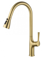 Смеситель для кухни с выдвижным изливом WONZON & WOGHAND, Брашированное золото (WW-AE54123-BG) - Gidratop.ru изображение