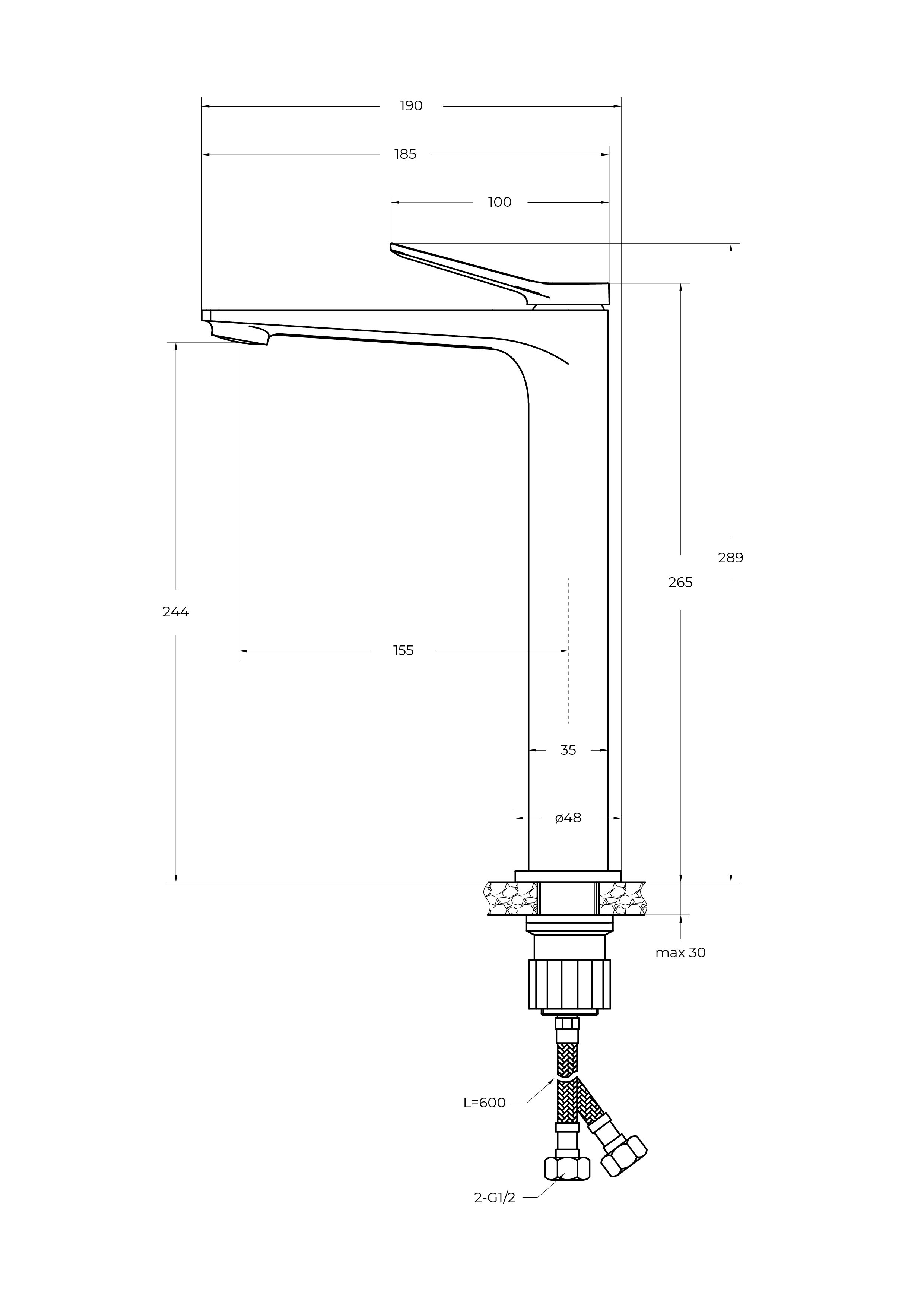 UNIQUE Смеситель для накладной раковины без донного клапана, хром UNIQUE-LMC-CRM-W0 - Gidratop.ru изображение