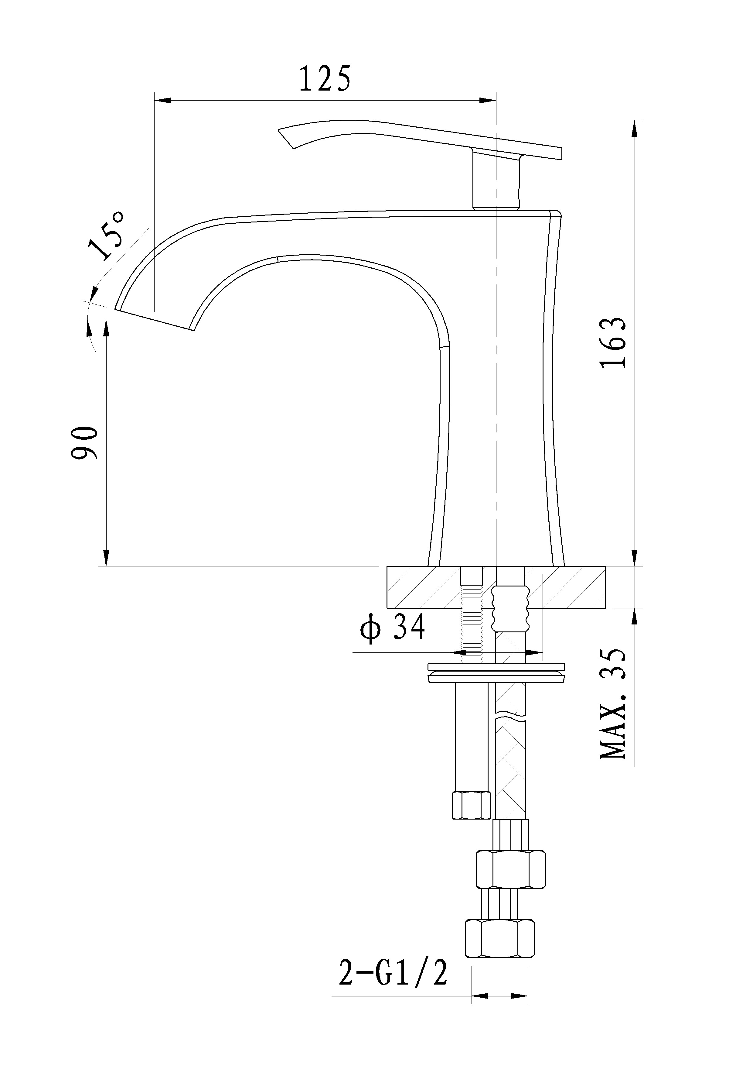 Смеситель для раковины WONZON & WOGHAND TRIUMPH, Хром (WW-561101-CR) - Gidratop.ru изображение