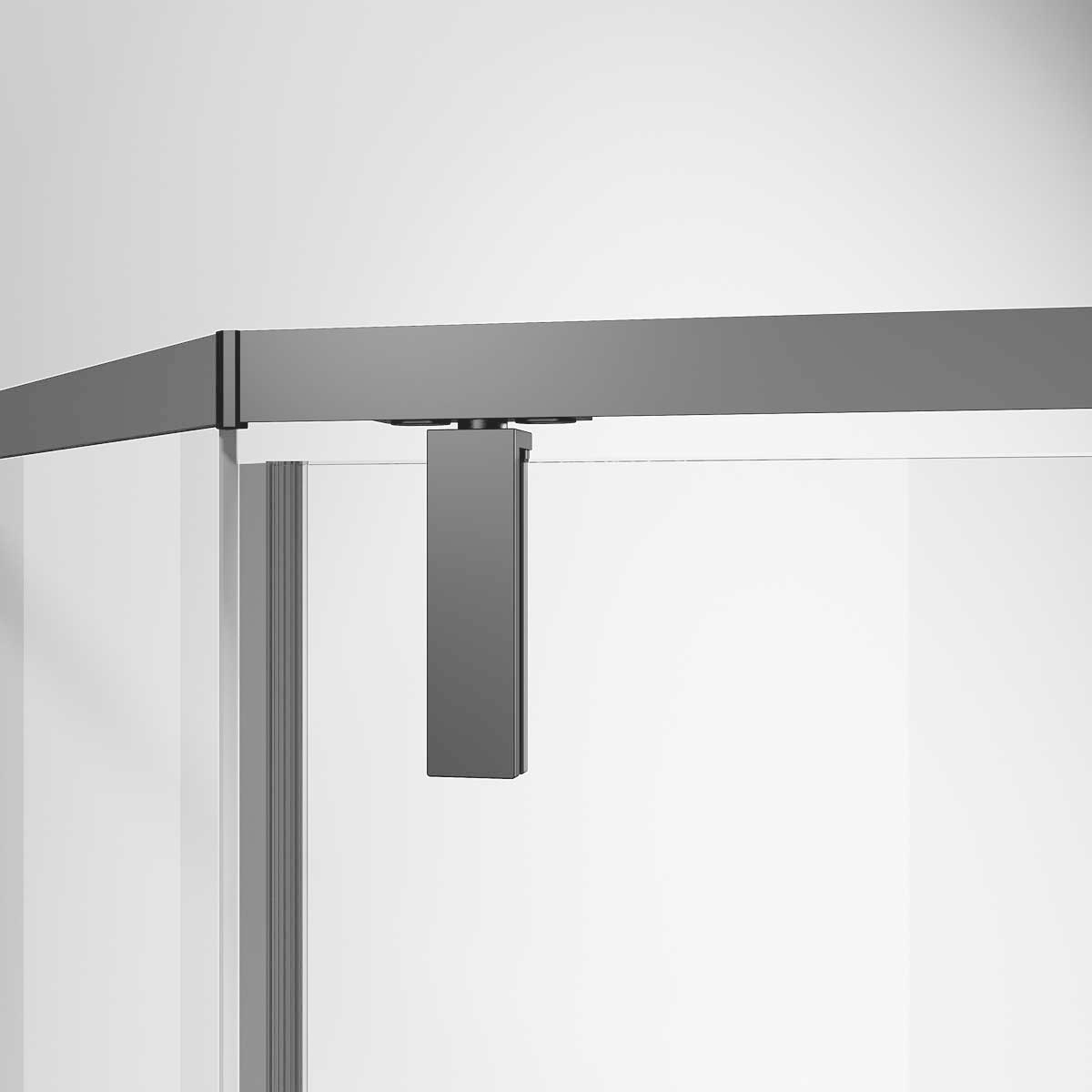 Душевой уголок Slim-N VSP-4SN100CLGM, 1000*1000, вороненая сталь, стекло прозрачное - Gidratop.ru изображение