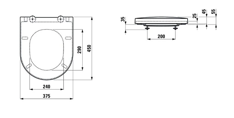 Крышка сиденье Laufen Sonar 8.9334.1.000.000.1 37.5 х 45 х 5.5 см, съемное, с микролифтом, белый - Gidratop.ru изображение