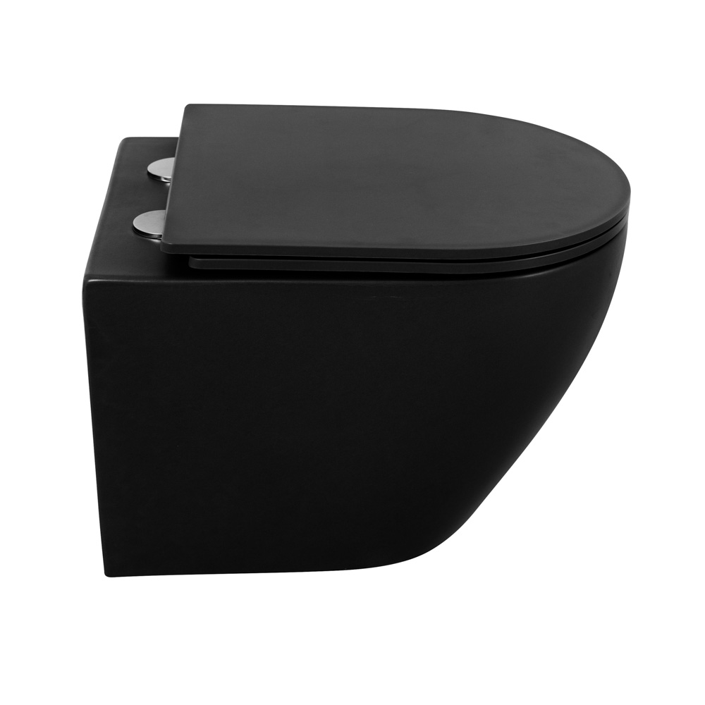 Унитаз подвесной безободковый BelBagno COLORATO, черный BB062CHR-MB/BB062SC-MB - Gidratop.ru изображение