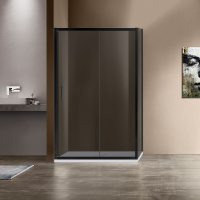Душевой уголок Garda VSR-1G9012CGB, 1200*900, черный, стекло тонированное - Gidratop.ru изображение