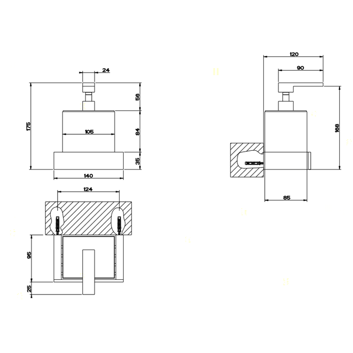 Gessi Rettangolo дозатор для жидкого мыла подвесной, цвет: хром/белый - Gidratop.ru изображение