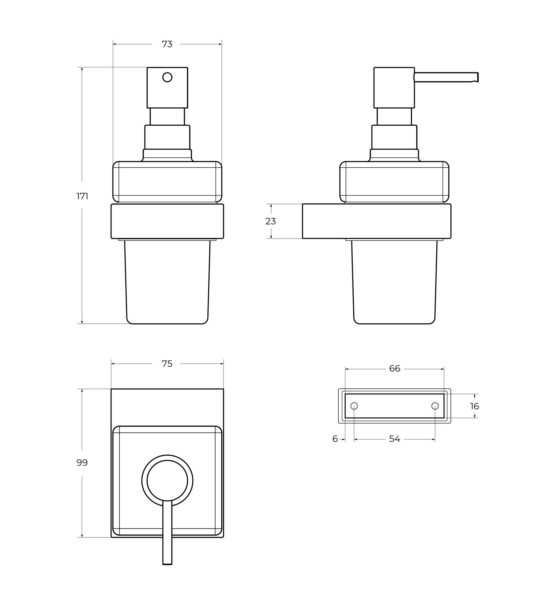 SLIDER-SOIS-V-NOP Диспенсер для мыла подвесной, стекло, исполнение черный матовый - Gidratop.ru изображение