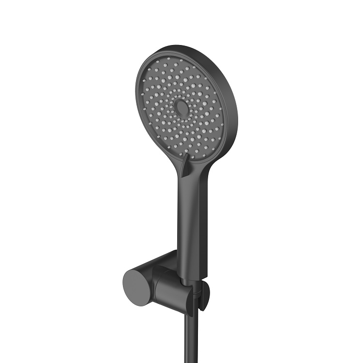 STYLUS-DSET-NOP Душевой комплект встраиваемый (смеситель встраиваемый, верхний душ, ручной душ со шлангом, штуцер с держателем), черный матовый - Gidratop.ru изображение