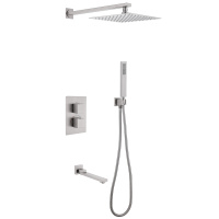 Душевая система ABBER Daheim AF8250SP скрытого монтажа с изливом, термостат, сатин - Gidratop.ru изображение