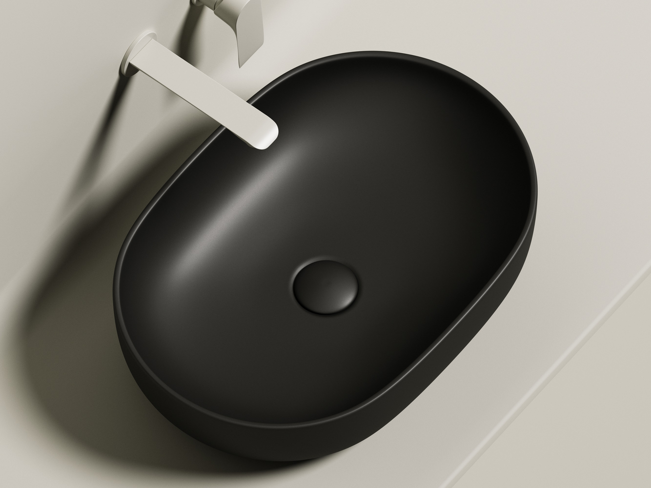 Умывальник чаша накладная овальная (цвет Черный Матовый) Element 600x415x135мм - Gidratop.ru изображение
