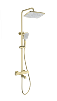 Душевая система с термостатом WONZON & WOGHAND STAY 2, Брашированное золото (WW-B3016-T1-BG) - Gidratop.ru изображение
