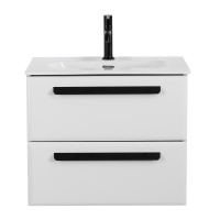 ECO-CER-N База под раковину подвесная с двумя выкатными ящиками, Bianco Lucido, 600x457x500, ECO-CER-N-600-2C-SO-BL - Gidratop.ru изображение