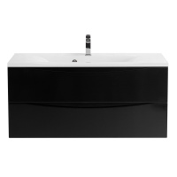 MARINO База под раковину подвесная с двумя выкатными ящиками, Nero Lucido, 1200x450x500, MARINO-1200-2C-SO-NL-P - Gidratop.ru изображение