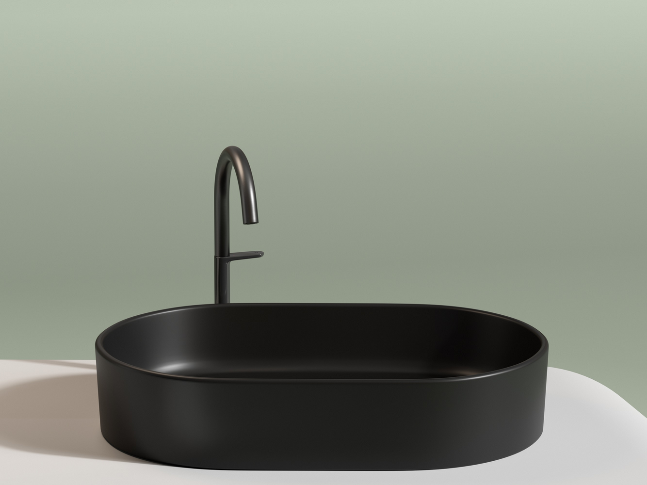 Умывальник чаша накладная овальная (цвет Черный Матовый) Element 608x385x122мм - Gidratop.ru изображение