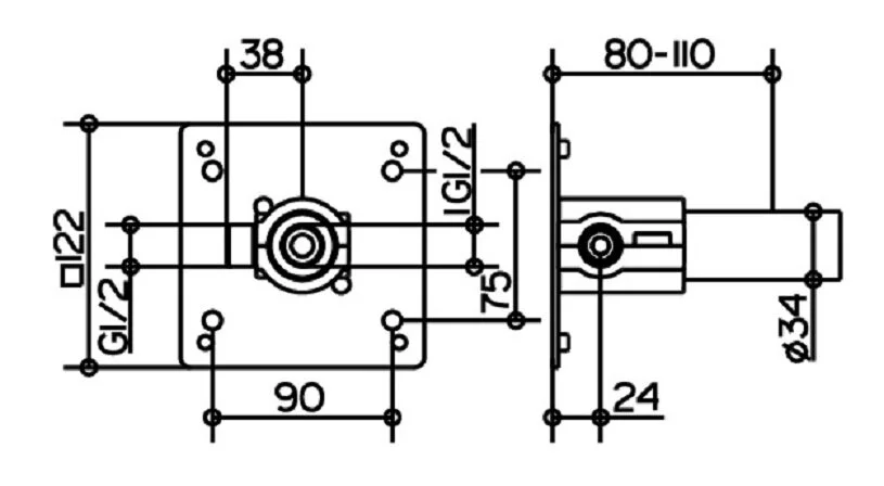 Скрытая функциональная часть Keuco IXMO встраиваемая, универсальная DN 15, серый, 59547000170 - Gidratop.ru изображение