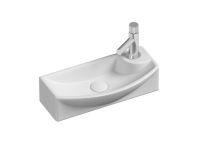 Умывальник подвесной прямоугольный  с крепежом (чаша слева, отверстие под смеситель справа) Element 455x220x130мм