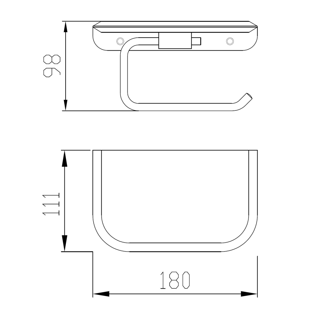 Бумагодержатель с полкой для телефона ABBER Nord AA1530B черный матовый - Gidratop.ru изображение