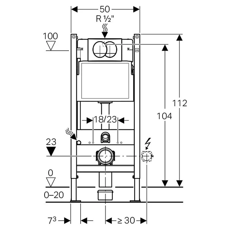 Инсталляция Geberit для унитаза белой клавишей смыва, 111.154.11.2 - Gidratop.ru изображение