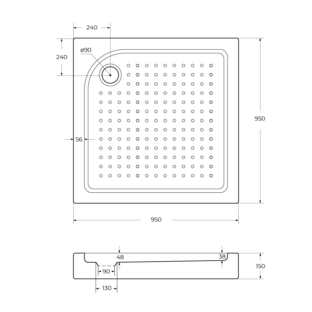 Акриловый поддон BelBagno TRAY-BB-A-95-15-W - Gidratop.ru изображение