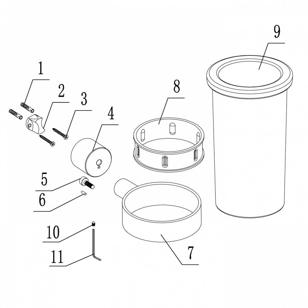 Стакан для зубных щеток с держателем ABBER Osten 316 AA1861BGG оружейная сталь брашированная - Gidratop.ru изображение