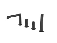 UNO Смеситель на борт ванны с ручным выдвижным душем, черный UNO-BVD4-NERO - Gidratop.ru изображение