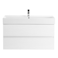 MOLVENO 46 База под раковину подвесная с двумя выкатными ящиками, Bianco Ghiaccio, 1000x460x500, MOLVENO 46-100-2C-SO-BG - Gidratop.ru изображение