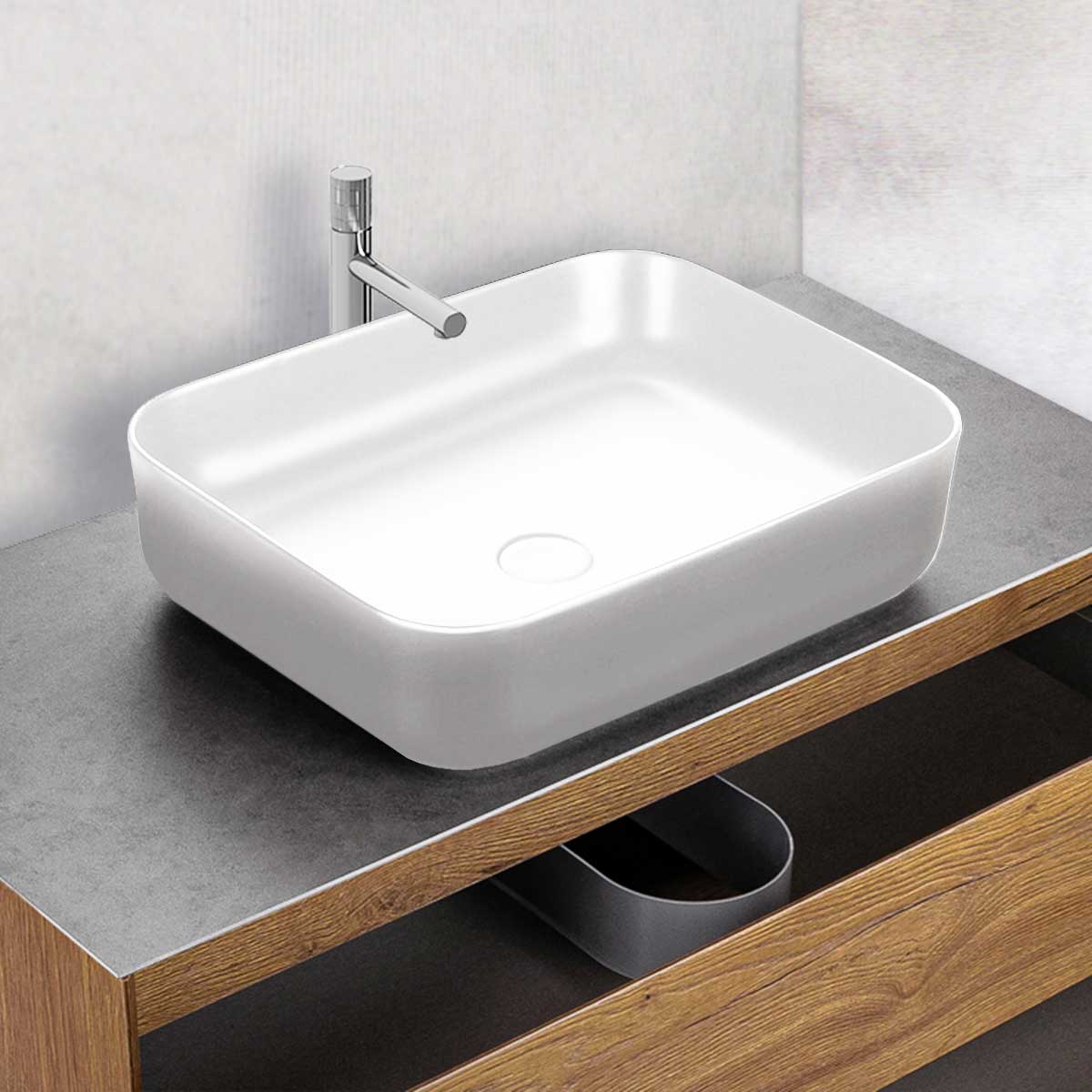 Раковина керамическая Vincea VBS-105, 500*410*130, накладная, цвет белый - Gidratop.ru изображение