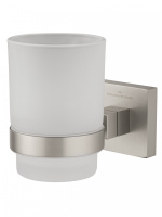 Стакан для зубных щеток с держателем WONZON & WOGHAND POLO, Брашированный никель (WW-8921-BN) - Gidratop.ru изображение