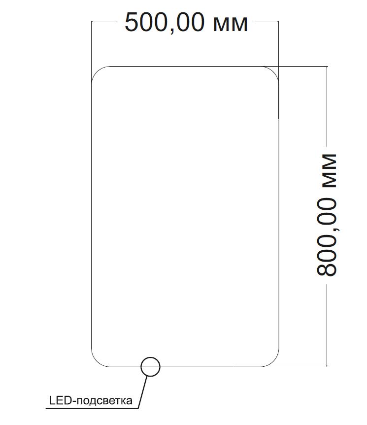 Зеркало LED VLM-3BE5008 500х800 c сенсорным выключателем и диммером - Gidratop.ru изображение