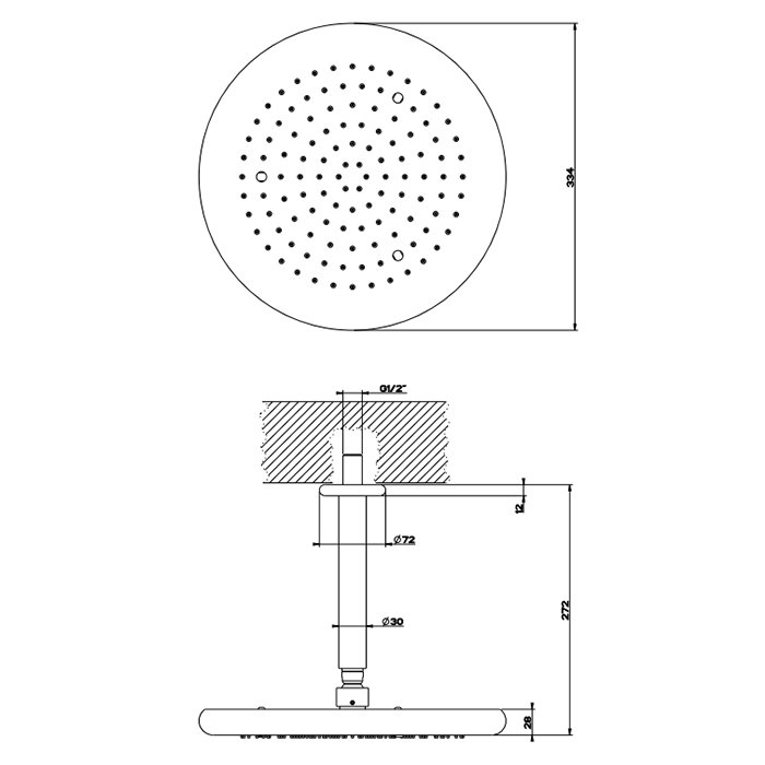 Gessi Goccia верхний душ для потолочного крепления Oslash;306мм, цвет: хром - Gidratop.ru изображение