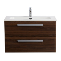 ECO-CER-N База под раковину подвесная с двумя выкатными ящиками, орех шоколад софт, 800x457x500, ECO-CER-N-800-2C-SO-NCS-P - Gidratop.ru изображение
