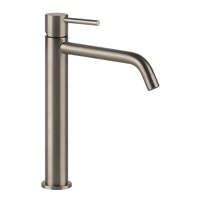 Gessi Emporio Via tortona смеситель для раковины высокий с длинным изливом, без донного клапана, цвет: Finox Brushed Nickel - Gidratop.ru изображение