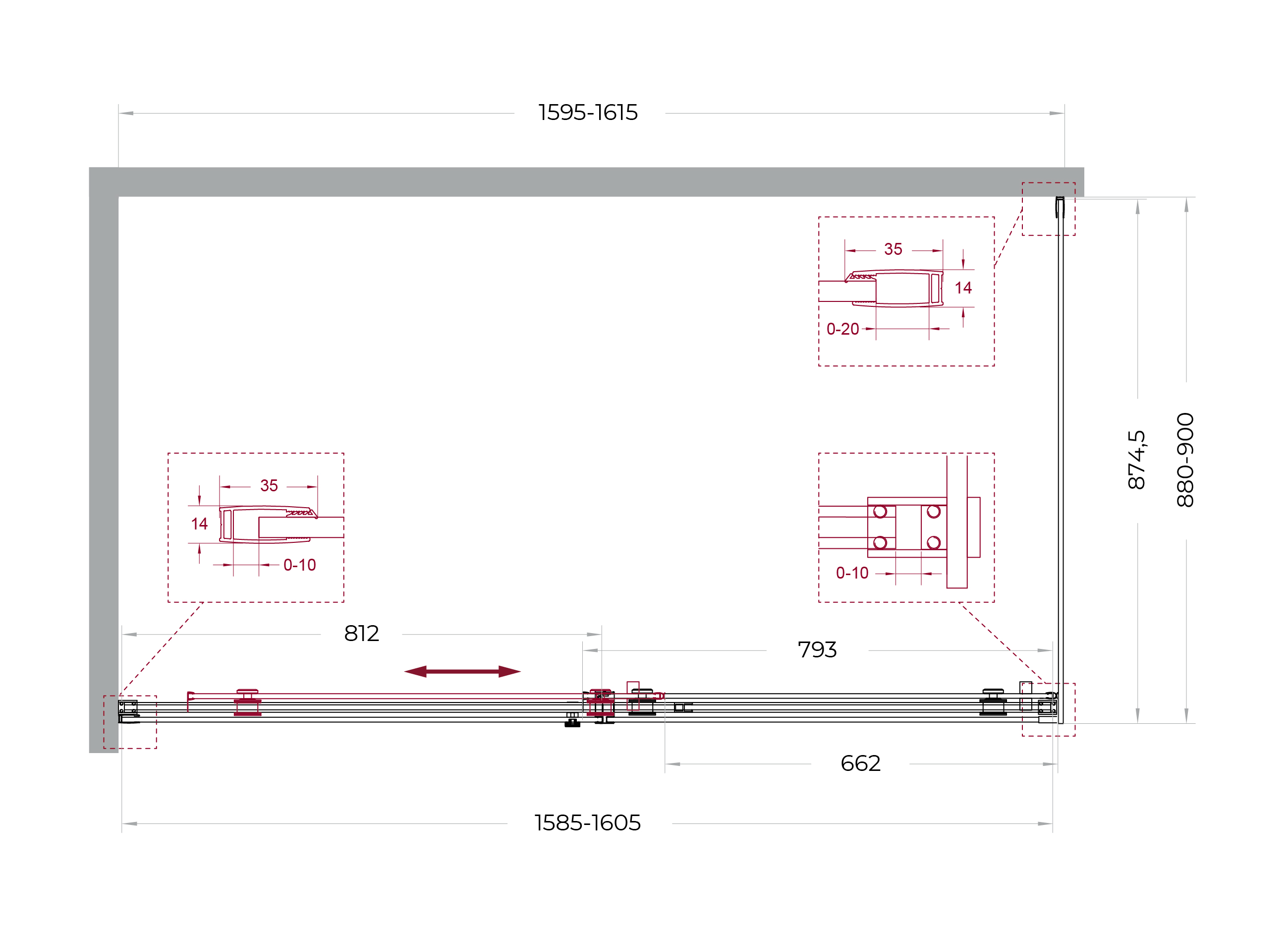 Душевой уголок BelBagno SOFT_CLOSE-2-AH-1-160/90-C-Cr - Gidratop.ru изображение