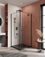 Душевой уголок Cezares LINER-A-1-90-C-NERO-R - Gidratop.ru изображение