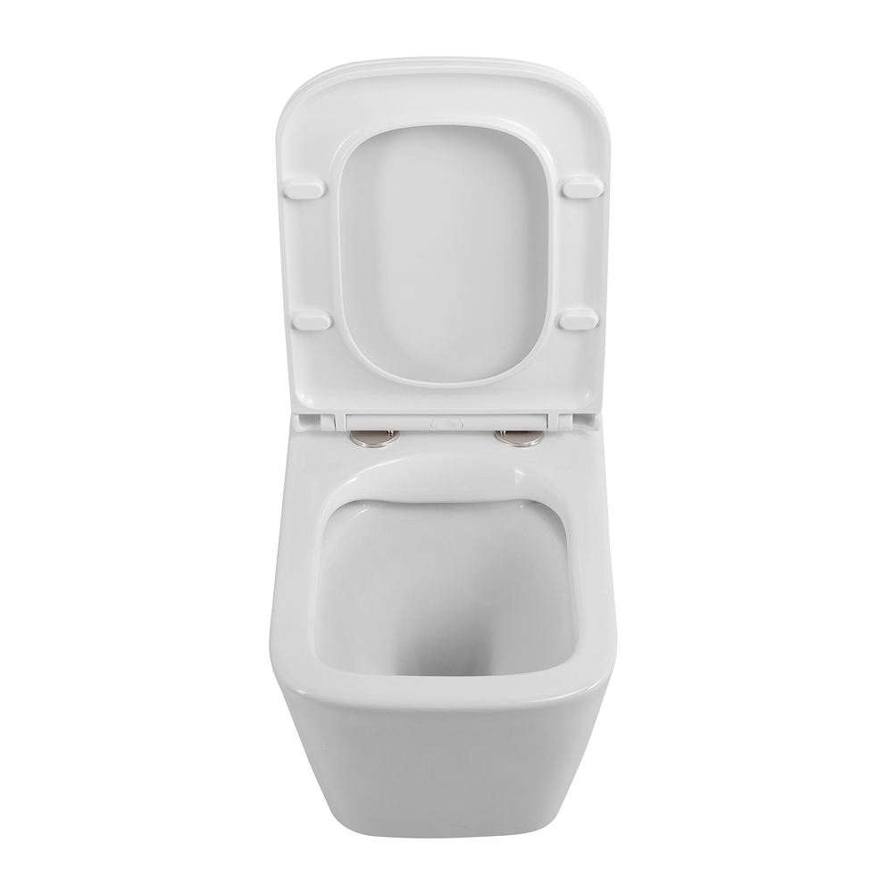 DUE Чаша унитаза подвесного c креплением и сиденьем дюропласт soft close BB3103CHR/SC - Gidratop.ru изображение