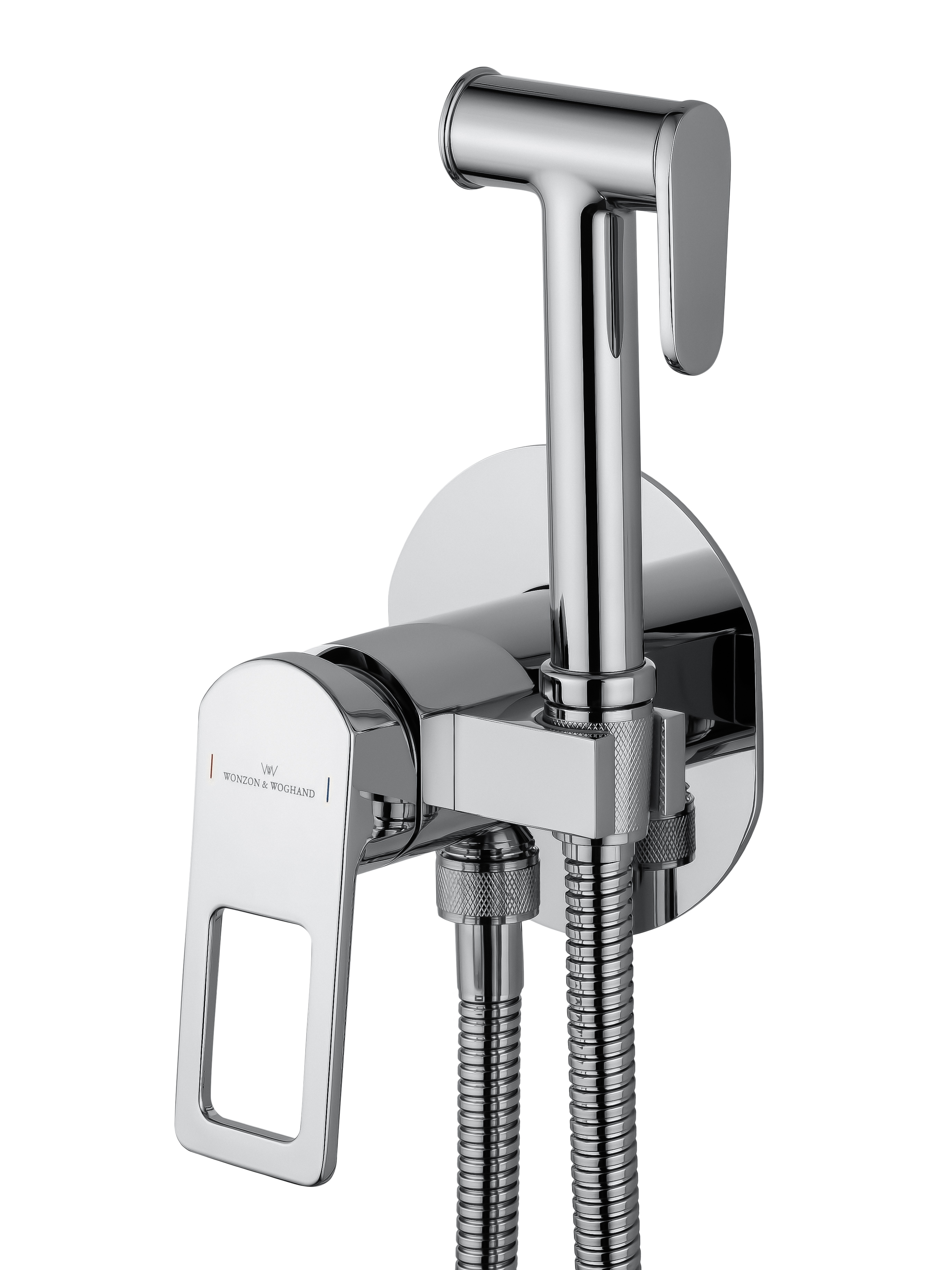 Смеситель с гигиеническим душем встраиваемый WONZON & WOGHAND FRAME, Хром (WW-88829010-CR) - Gidratop.ru изображение