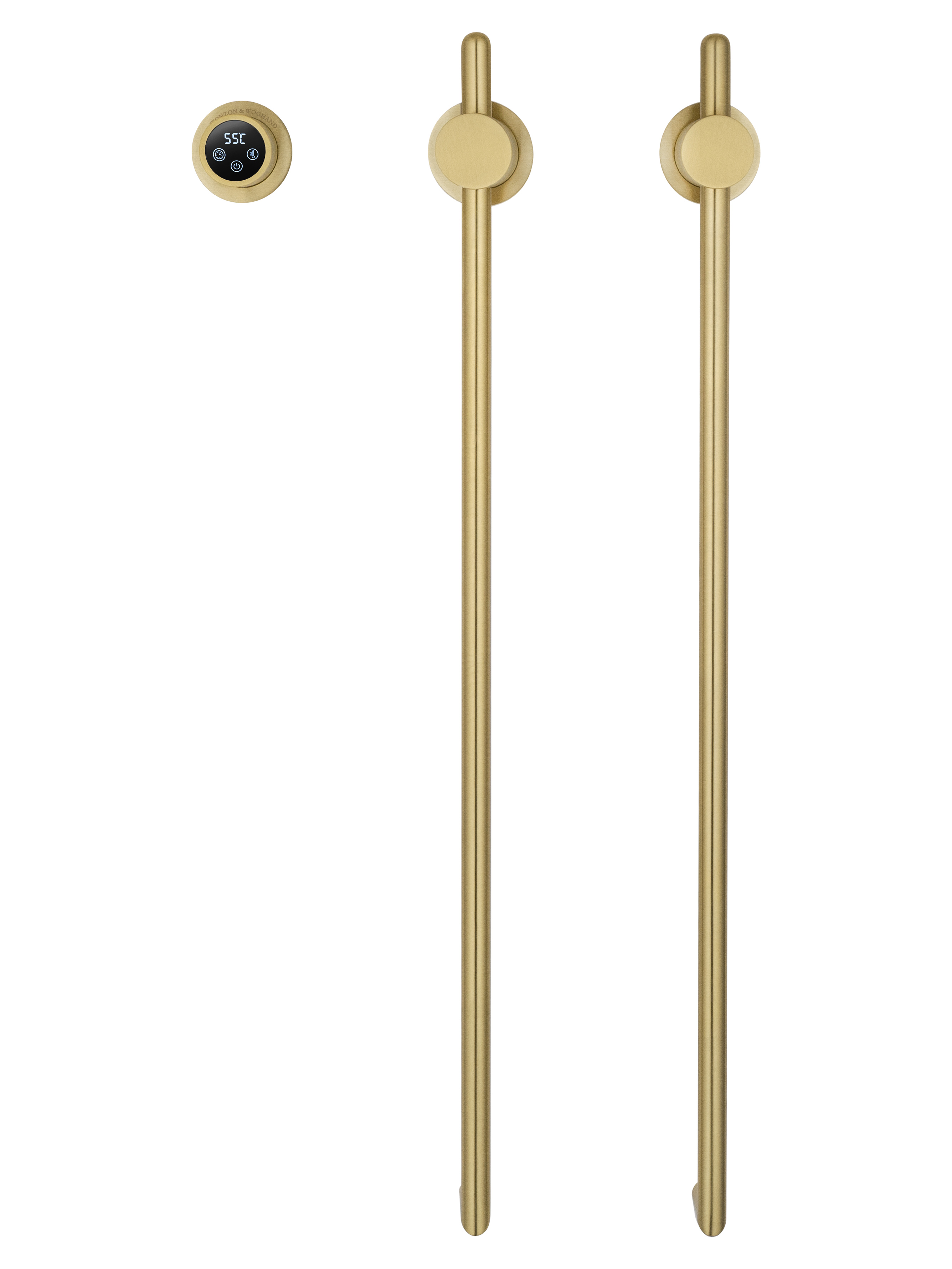 Полотенцесушитель электрический встраиваемый WONZON & WOGHAND LEIPZIG, Брашированное золото (WW-AL3621-BG) - Gidratop.ru изображение