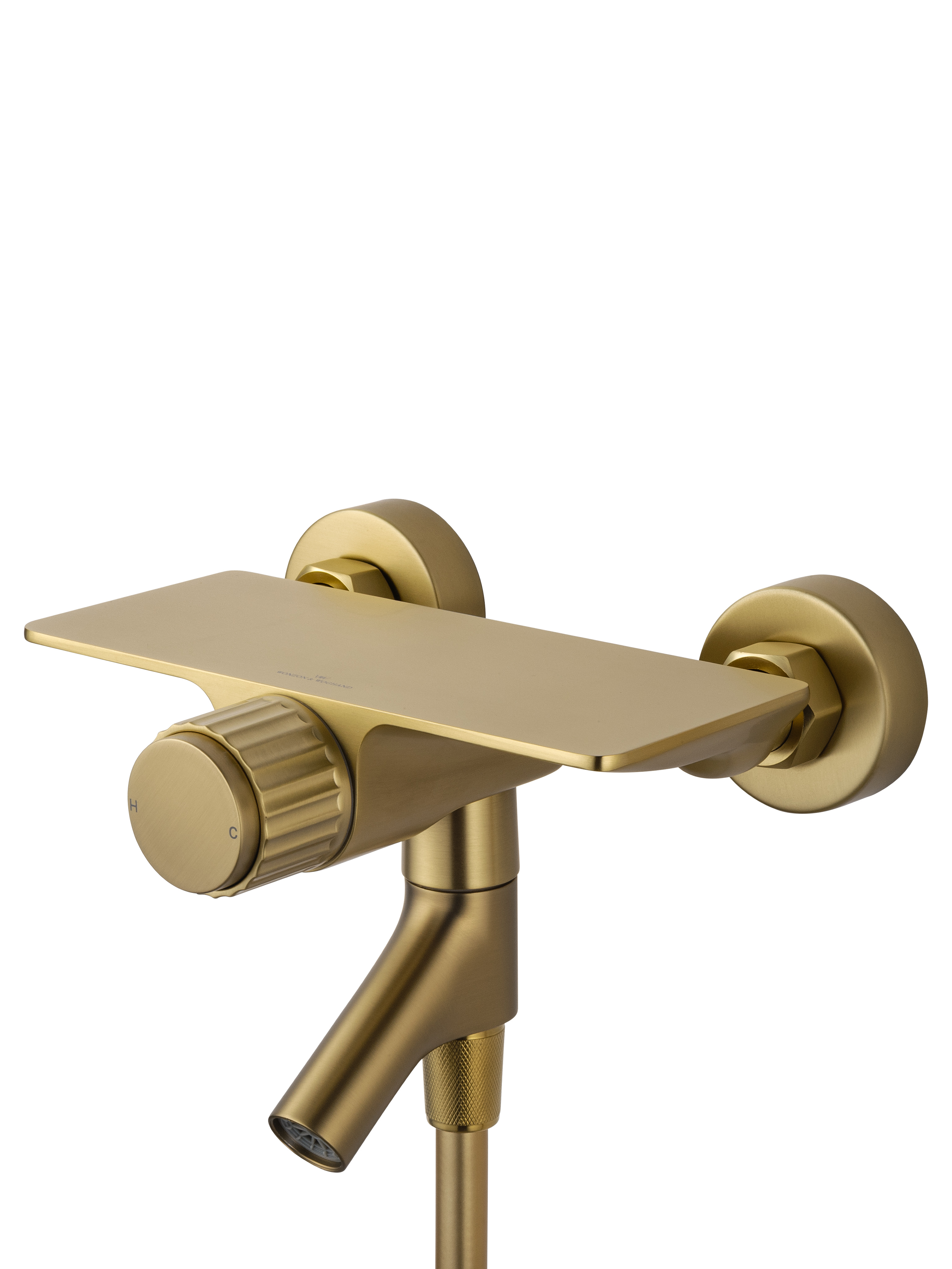 Смеситель для ванны с душем WONZON & WOGHAND CLICK, Брашированное золото (WW-FE05L221- BG) - Gidratop.ru изображение