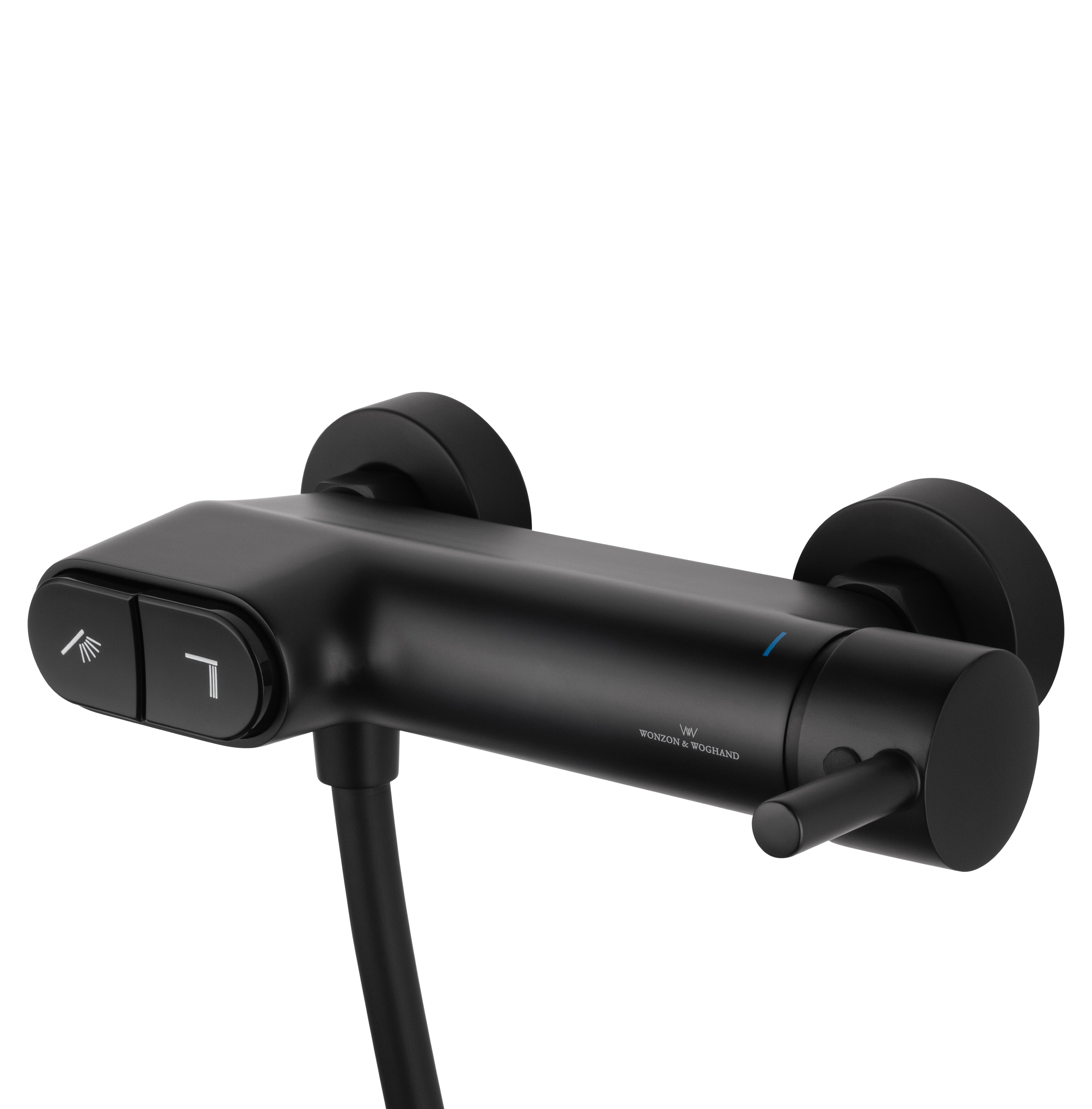 Смеситель для душа с встроенным изливом WONZON & WOGHAND MUSE Corno, Черный матовый (WW-A30902-MB) - Gidratop.ru изображение