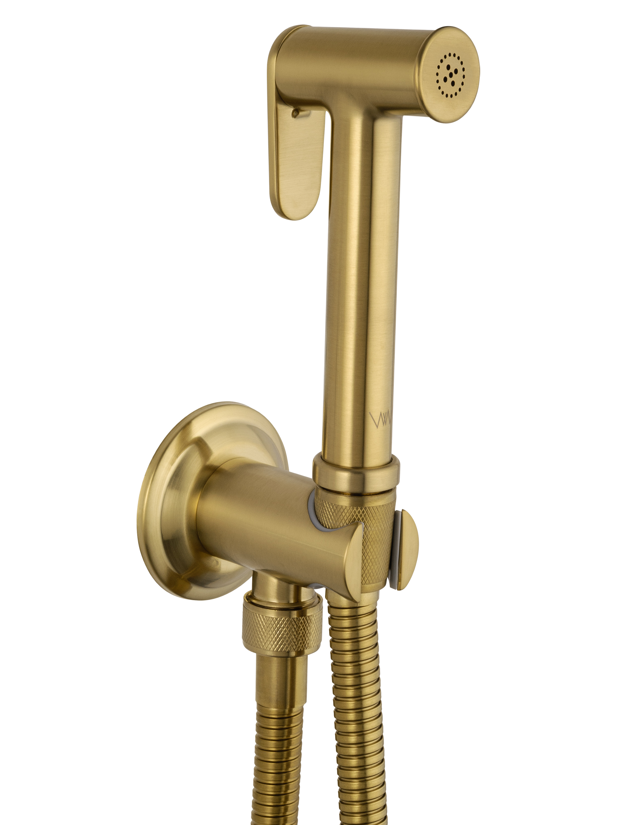 Смеситель с гигиеническим душем встраиваемый WONZON & WOGHAND STEAM, Брашированное золото (WW-88849008-BG) - Gidratop.ru изображение