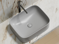 Умывальник чаша накладная прямоугольная (цвет Серый Матовый) Element 505x380x150мм - Gidratop.ru изображение